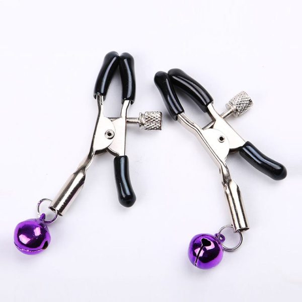 NIPPLE CLAMPS WITH BELL PURPLE GUILTY TOYS