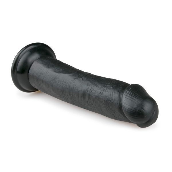 EASYTOYS REALISTISK SORT DILDO MED SUGEKOP 20,5CM