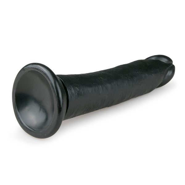 EASYTOYS REALISTISK SORT DILDO MED SUGEKOP 20,5CM