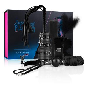 SECRET PLEASURE CHEST - BLACK FANTASY 10 DELE BONDAGE SÆT