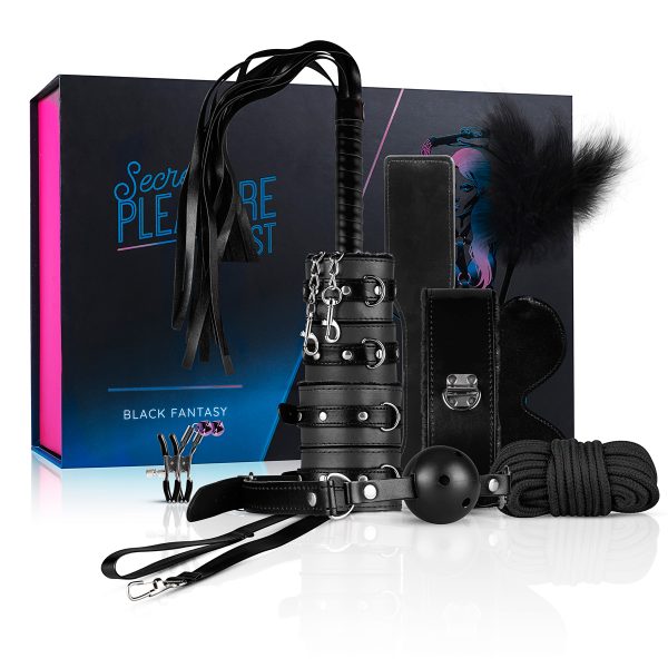SECRET PLEASURE CHEST - BLACK FANTASY 10 DELE BONDAGE SÆT