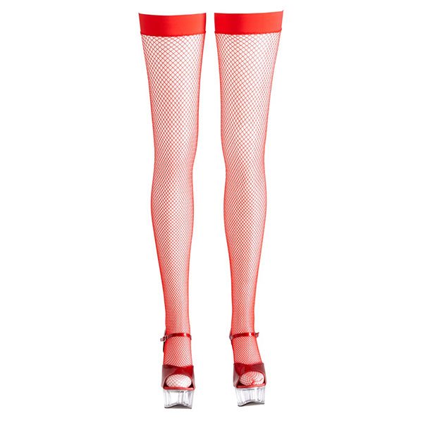 Sexlegetøj - COTTELLI - RØDE SELVSIDDENDE FISKENET STRØMPER - Nautii.dk COTTELLI - RØDE SELVSIDDENDE FISKENET STRØMPER
