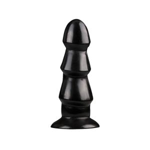 ALL BLACK - SORT ANAL DILDO MED RILLER 17CM