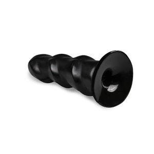 ALL BLACK - SORT ANAL DILDO MED RILLER 17CM