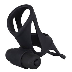 BLACK VELVETS - KORT PENIS SLEEVE MED VIBRATOR