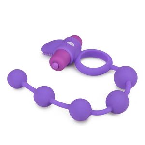 EASYTOYS - PENISRING MED VIBRATION & ANALKUGLER
