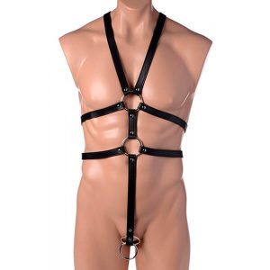 STRICT - MALE FULL BODY HARNESS MED PENISRINGE
