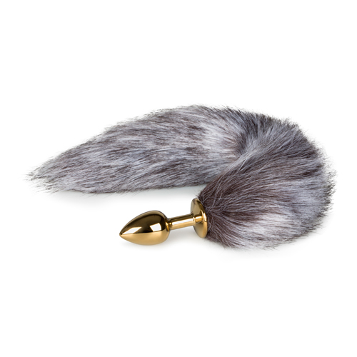 EASYTOYS FOX TAIL PLUG - EKSKLUSIV METAL PLUG MED BLÆD RÆVEHALE - GULD