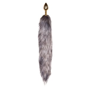 EASYTOYS FOX TAIL PLUG - EKSKLUSIV METAL PLUG MED BLÆD RÆVEHALE - GULD