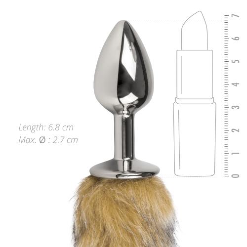Sexlegetøj - EASYTOYS FOX TAIL PLUG SILVER - ELEGANT METAL PLUG MED BLØD BRUN RÆVEHALE - Nautii.dk EASYTOYS FOX TAIL PLUG SILVER - ELEGANT METAL PLUG MED BLØD BRUN RÆVEHALE