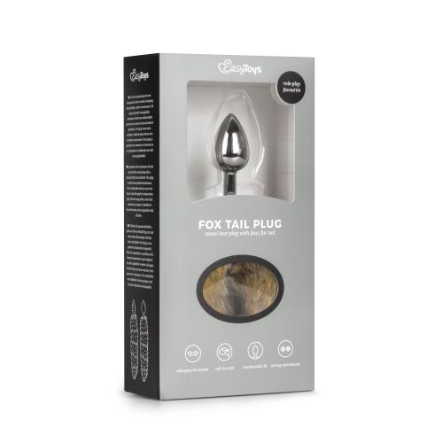 Sexlegetøj - EASYTOYS FOX TAIL PLUG SILVER - ELEGANT METAL PLUG MED BLØD BRUN RÆVEHALE - Nautii.dk EASYTOYS FOX TAIL PLUG SILVER - ELEGANT METAL PLUG MED BLØD BRUN RÆVEHALE